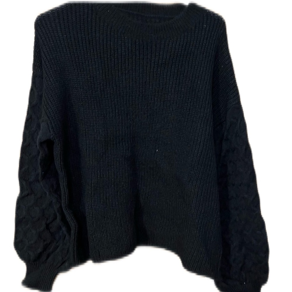 BWQ Black Knit Pullover‎ Sweater Women’s Size Medium  NWT
